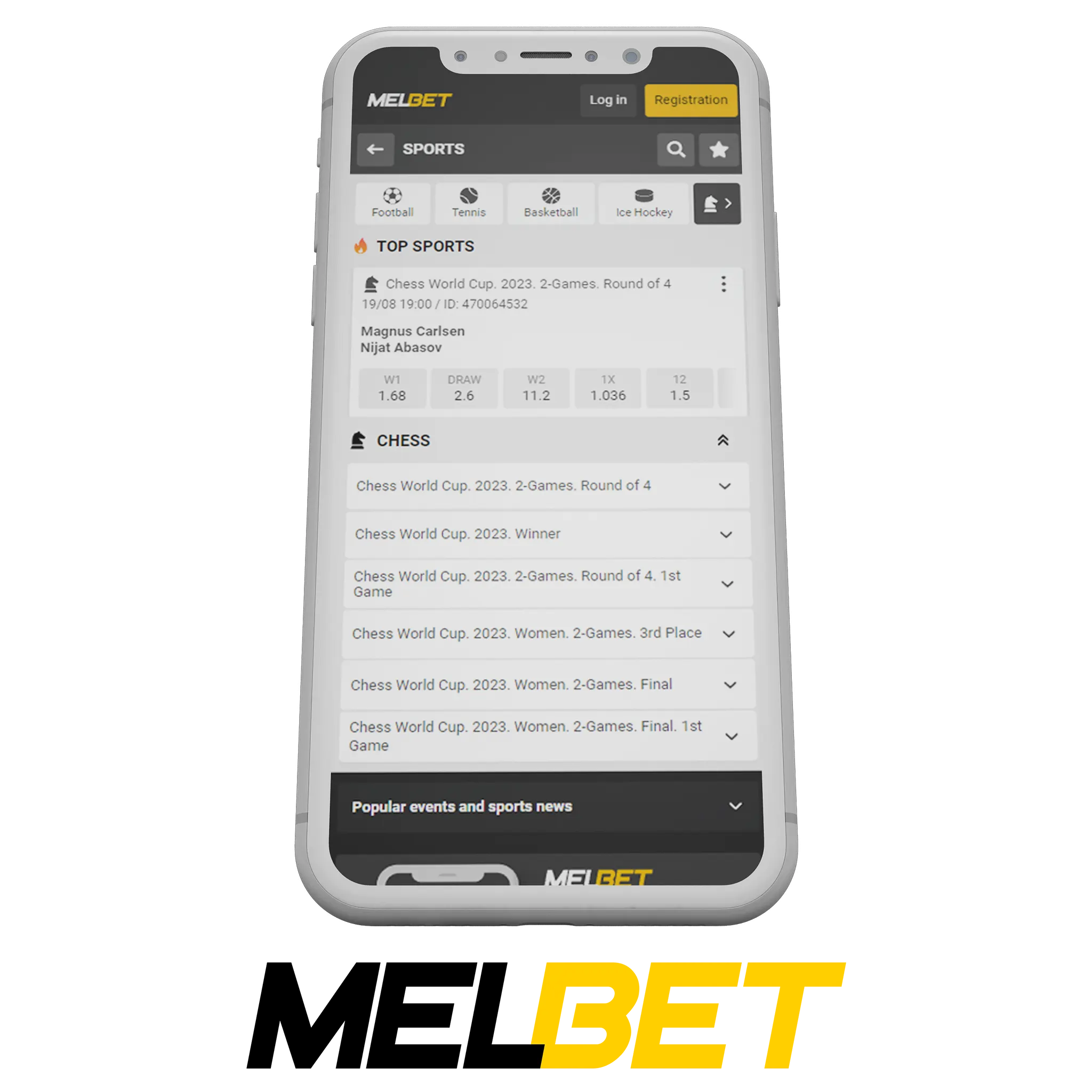 Download Melbet application for Android and iOS and enjoy chess live betting.