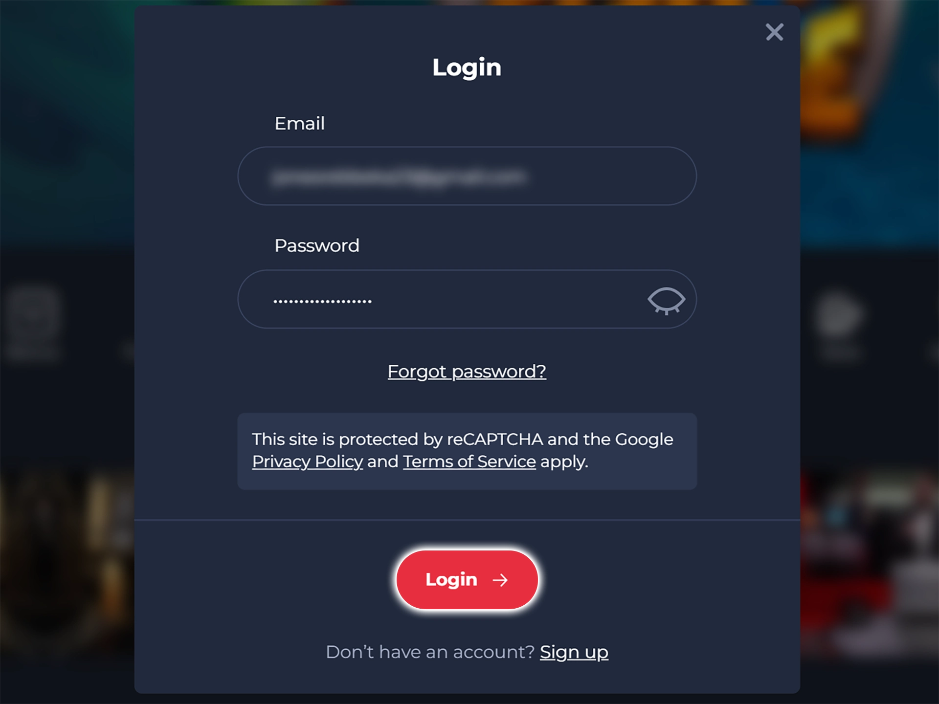 Enter your login details to access your CricV account.