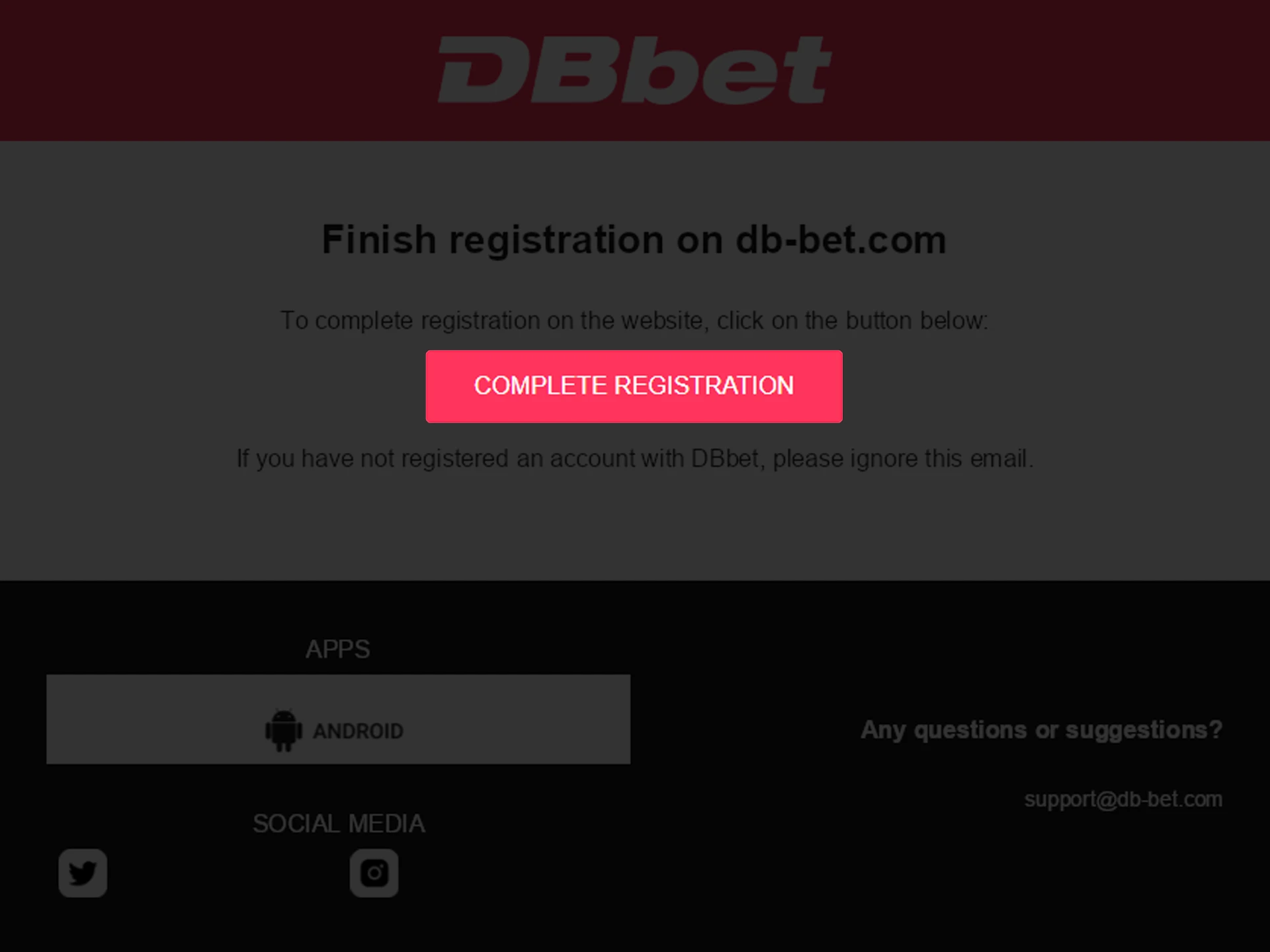 Activate your DBbet account.