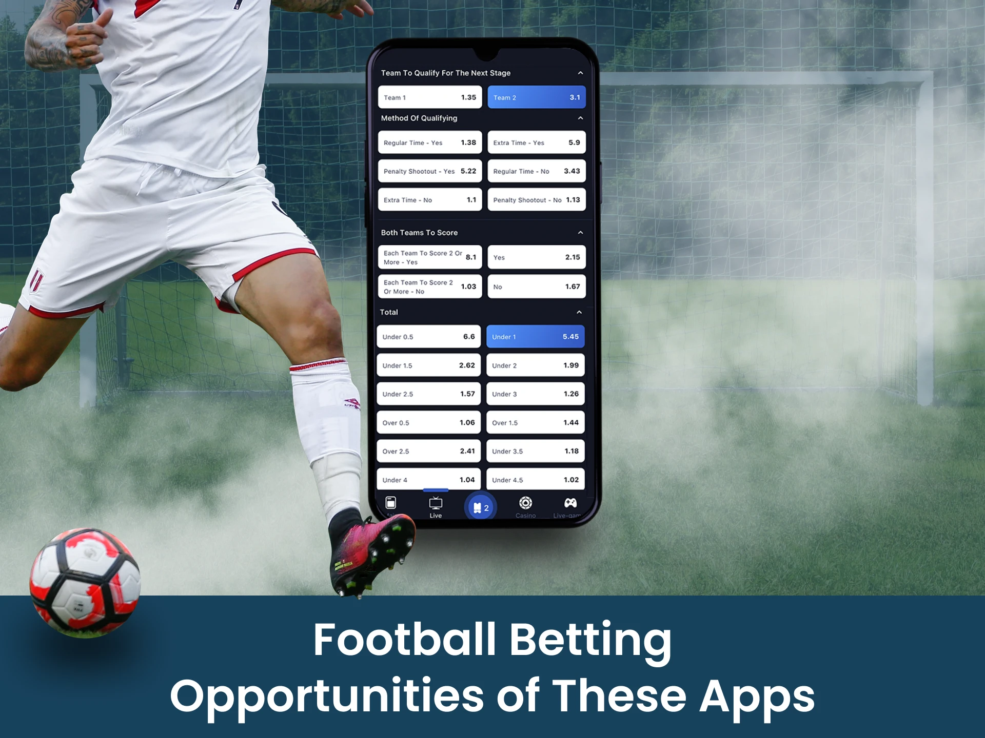 Football betting apps have all the same features as the sites do.