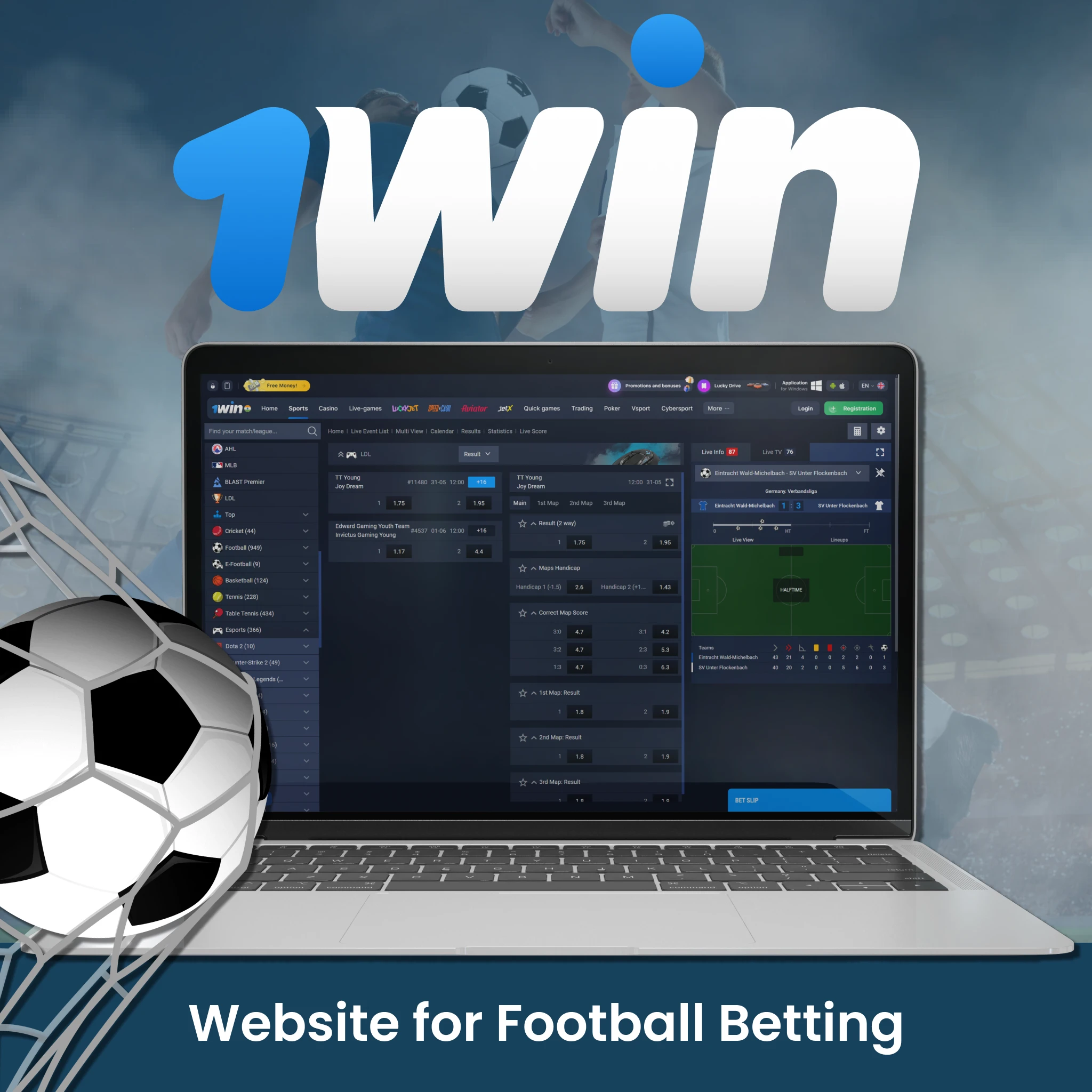1win is a platform that will be able to satisfy any Indian users' needs regarding soccer betting.