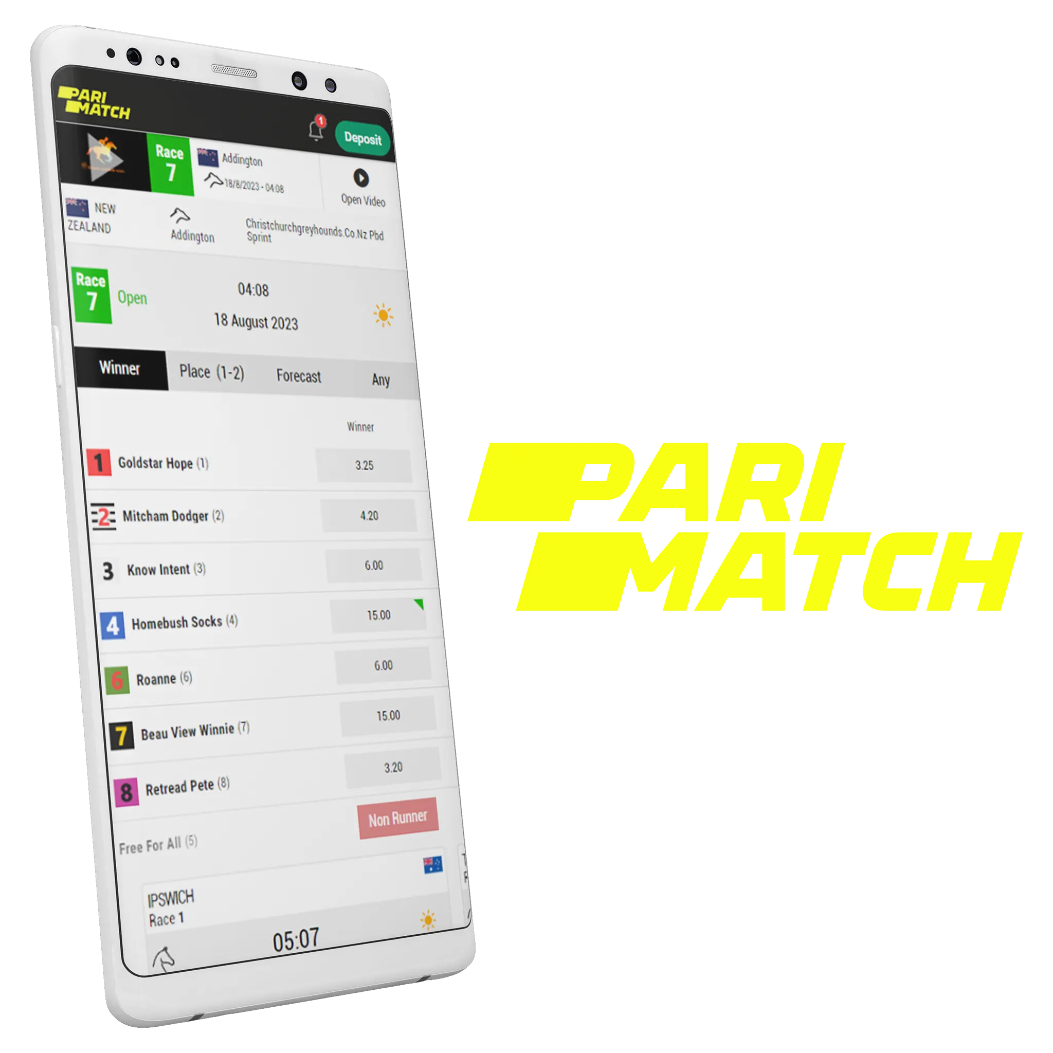 Parimatch app is easy to use even for beginners to place bets on horse racing.